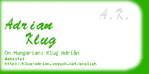 adrian klug business card